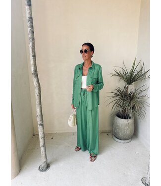 Pure Sense MALENA GREEN LINEN TWO-PIECE SET