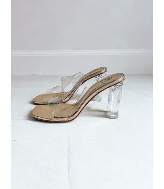 Pure Sense HIGH GOLD CLEAR HEELS