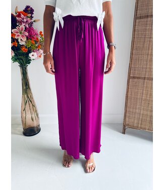 Pure Sense CHANTELLE MAGENTA SILK PANTS