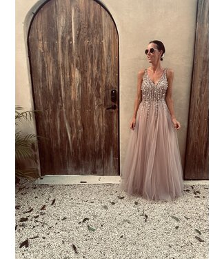 Pure Sense CHIARA OLD PINK TULLE BEADS DRESS