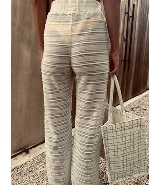 Pure Sense FABIANA ECRU CROCHET PANTS