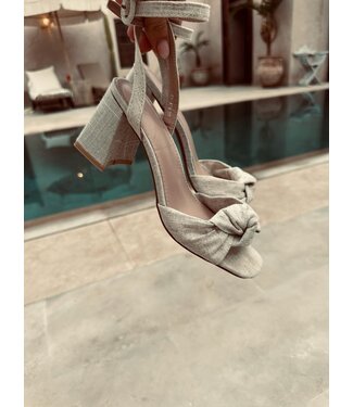 Pure Sense BEIGE LINEN BOW SANDALS