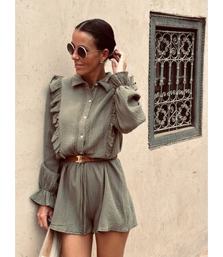 Pure Sense MARYAM KHAKI TETRA PLAYSUIT