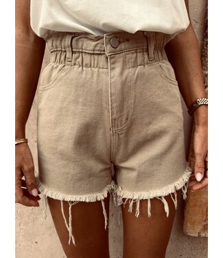 Pure Sense DUNIA SAND DENIM SHORT RUFFLES