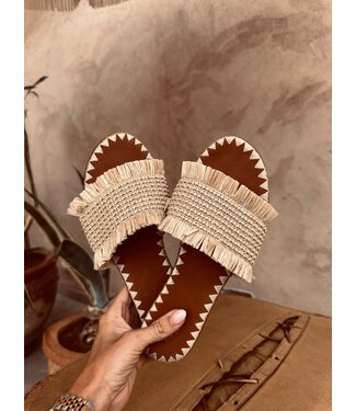 Pure Sense ROTAN FRINGES SLIPPERS