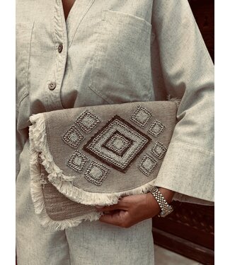 Pure Sense BEIGE BEADED BOHO PURSE