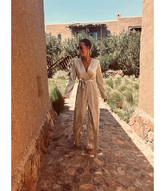 Pure Sense PRE-ORDER ELEANA GOLD PLISSÉ LINT JUMPSUIT