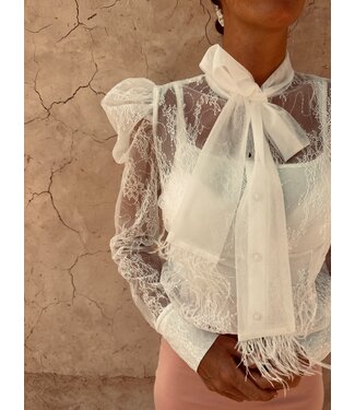 Pure Sense ELVIA WHITE LACE BLOUSE