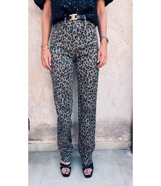 Pure Sense LEOPARD STRAIGHT JEANS 2753