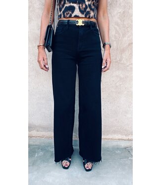 Pure Sense BLACK WIDE LEG JEANS 2316-2