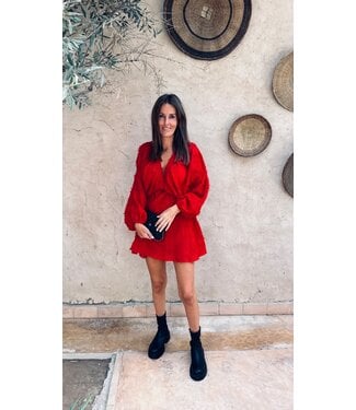 Pure Sense NOUNA RED RUFFLES DRESS