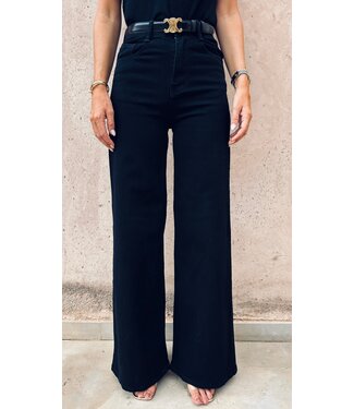 Pure Sense BLACK WIDE LEG JEANS 8536-2