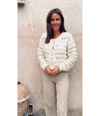 Pure Sense JARRAH BEIGE CROCHET PULLOVER-GILET