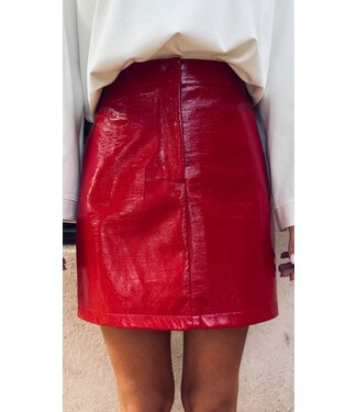 Pure Sense JENN RED LACQUER SKIRT