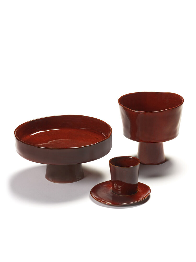 Serax Serax Diep bord op voet L Venetian Red La Mère