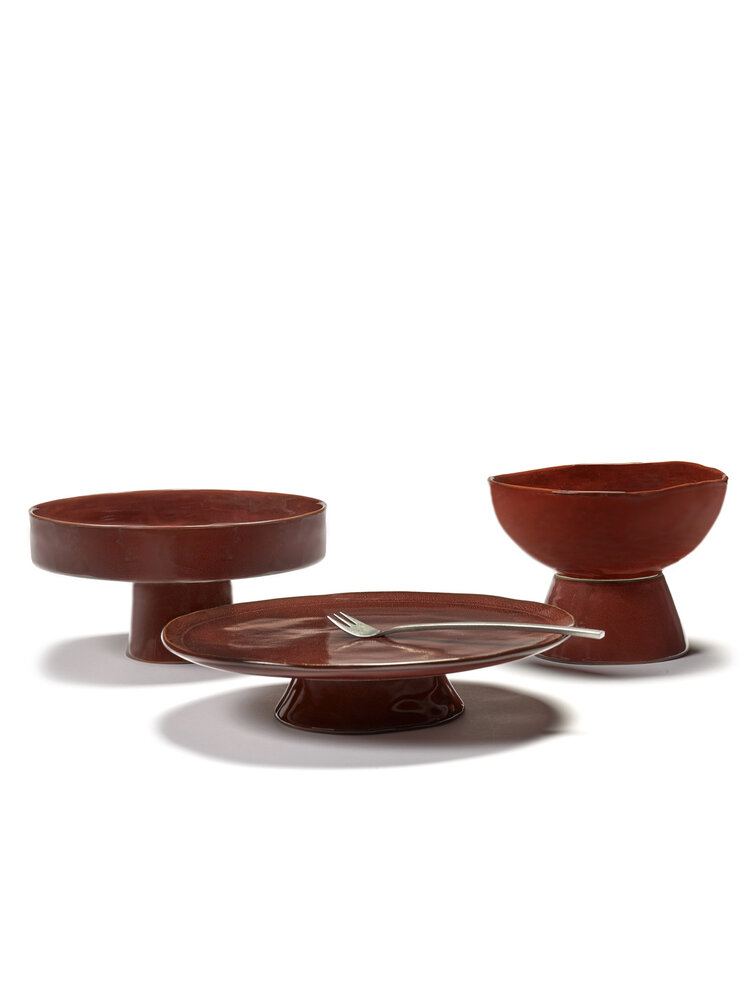 Serax Serax Groot bord op voet Venetian Red La Mère