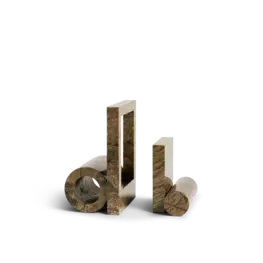 Woud Woud Boekensteun Booknd brown marble