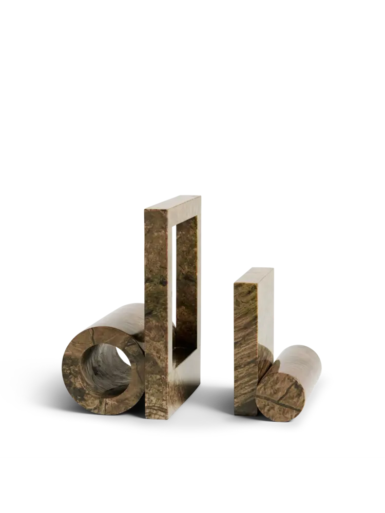 Woud Woud Boekensteun Booknd brown marble