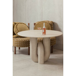 Evolution 21 Evolution21 Tafel  Luna Ø120 Massive Sahara Marble