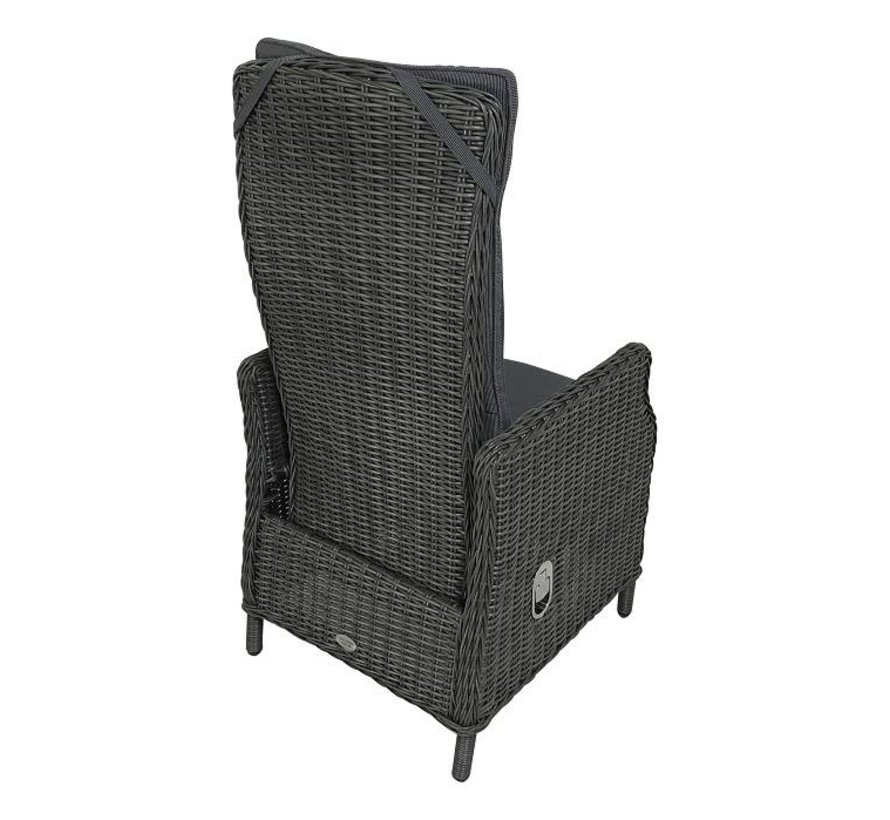 Reint Middel Victoria Deluxe verstellbaren Wicker Gartenstuhl | Rock Grey