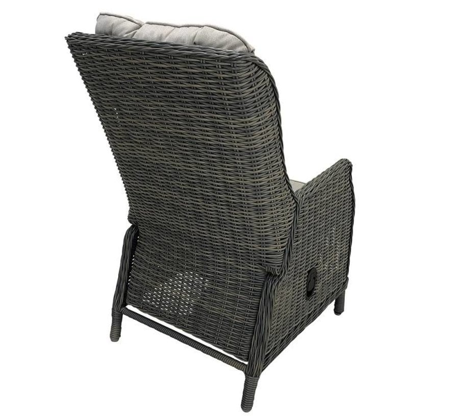 Reint Middel Osborn Sand Polyrattan Verstellbarer Gartensessel | Inklusive Kissen