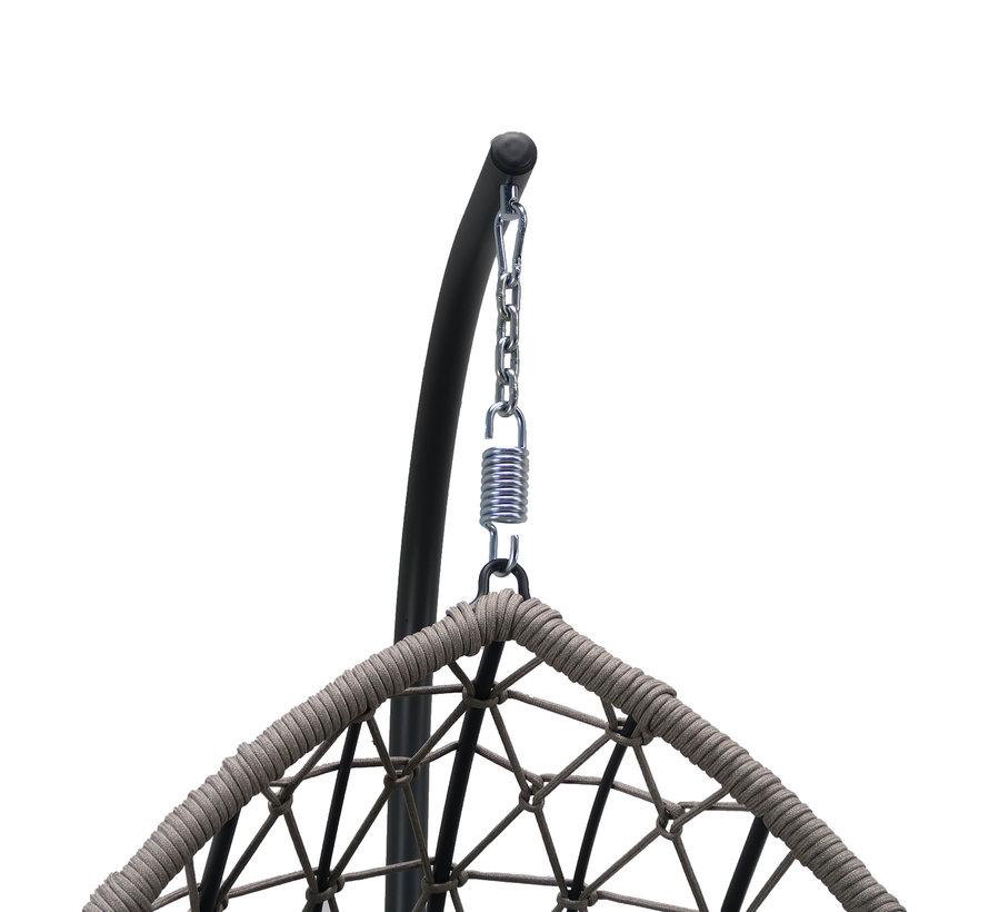 Reint Middel Paris rope Hangstoel met antraciet frame | Sand