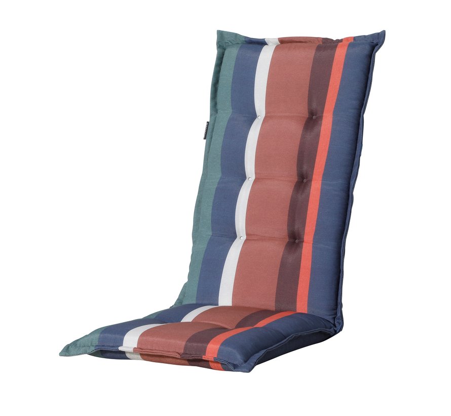 Madison Panama Stripe Blauw standenstoelkussen met hoge rug  | 123cm x 50cm