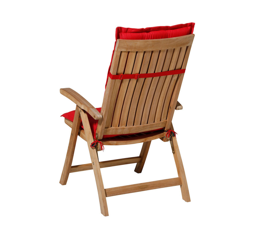Madison Panama Rood standenstoelkussen met hoge rug  | 123cm x 50cm