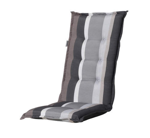 Madison Madison Panama Stripe Grijs standenstoelkussen met hoge rug  | 123cm x 50cm