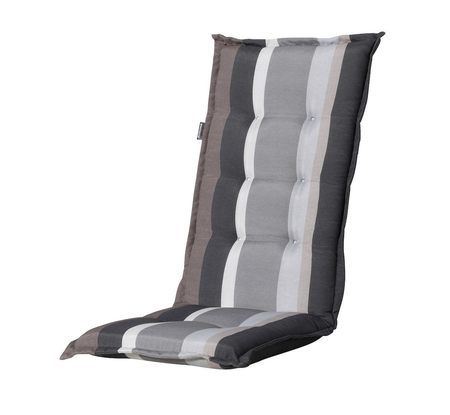 Madison Panama Stripe Grijs standenstoelkussen met hoge rug  | 123cm x 50cm