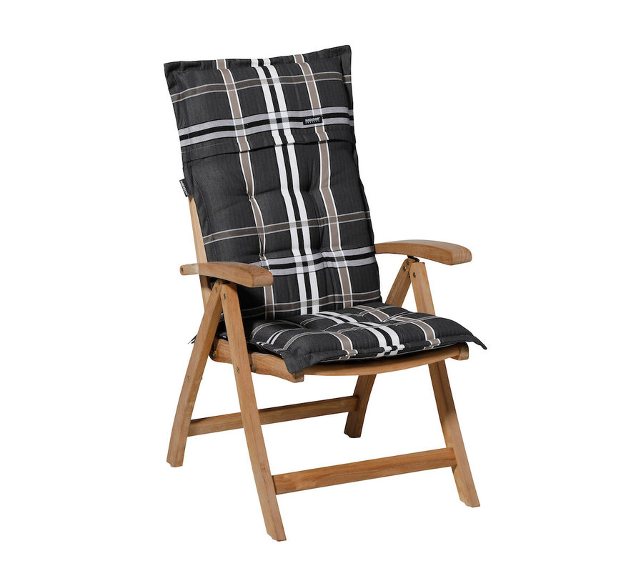 Madison Panama Nils Schwarz Stuhlauflage mit Hochlehner | 123cm x 50cm