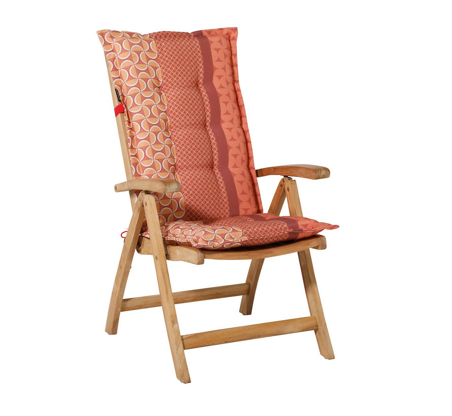 Madison Panama Pasa Rot Stuhlauflage mit Hochlehner | 123cm x 50cm