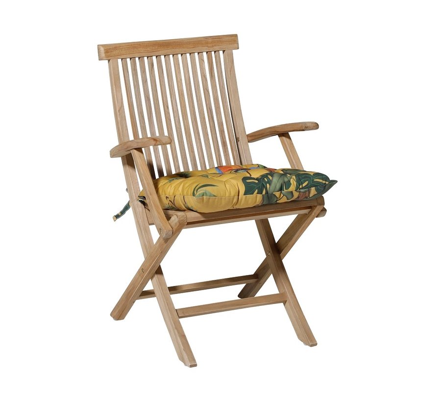 Madison Toscane Riff Gelb Sitzkissen für Gartensessel und Gartenbank | 46cm x 46cm