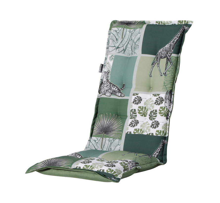 Madison Panama Sifra Grün Stuhlauflage mit Hochlehner | 123cm x 50cm