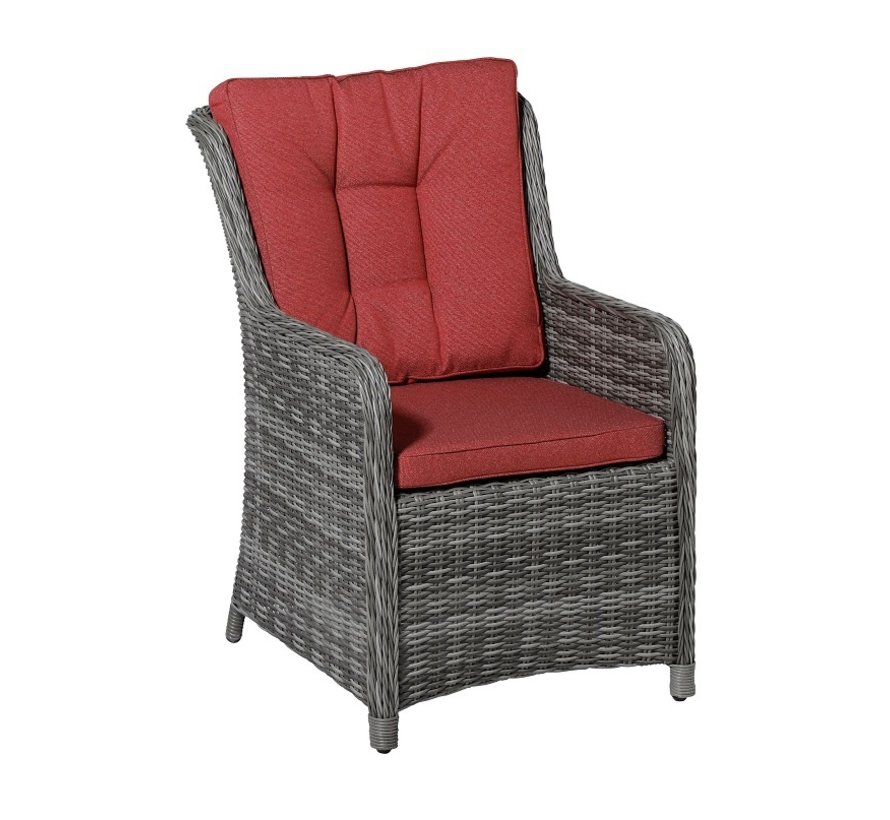 Madison Manchester Rood universeel tuinstoelkussen voor Wicker- en diningstoelen | 50cm x 50cm