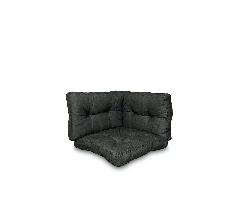 Madison Florance Rib Schwarz Kissenset für Loungemöbel und Garnitur | 73cm x 73cm