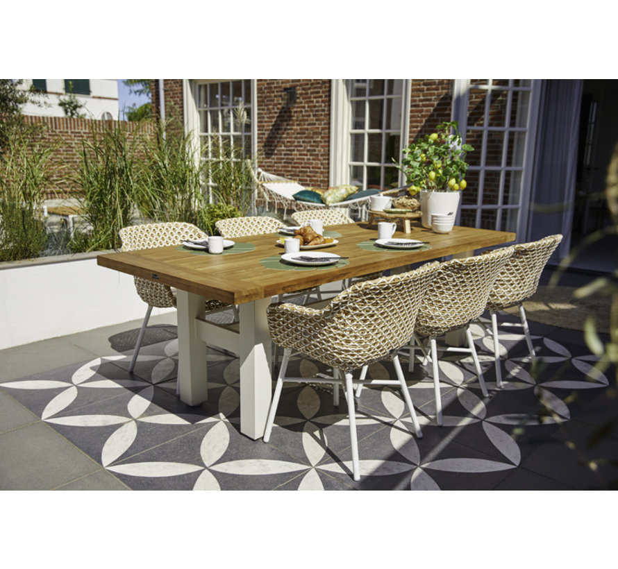 Hartman Delphine Dining tuinstoel met aluminium onderstel | Beige