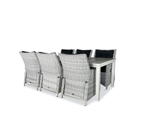 Hartman Hartman Comino tuinset met PAZOON Riva Wicker White Faded Grey verstelbare tuinstoelen