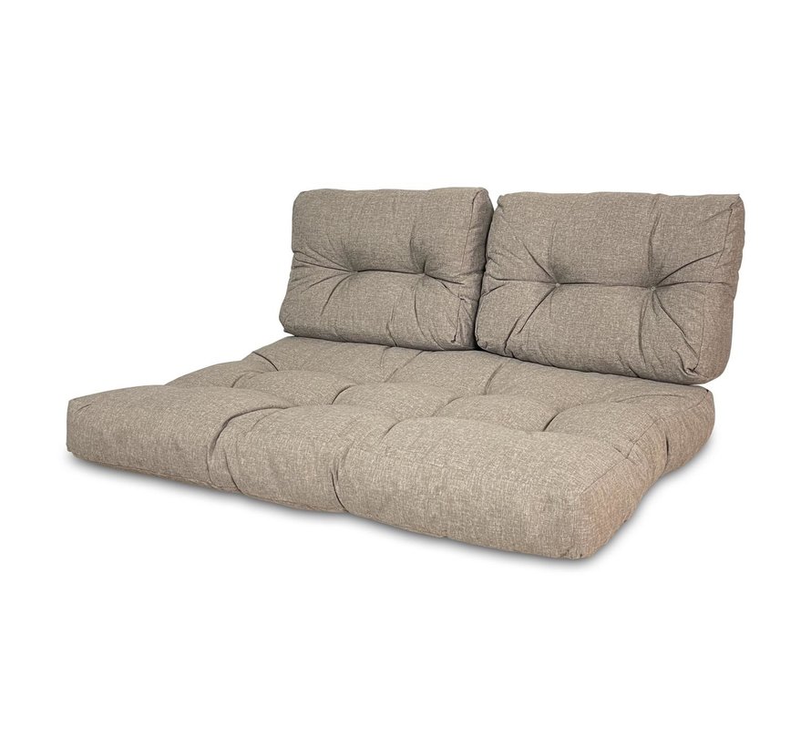 PAZOON Atleve Olefin Taupe Kissenset für Loungemöbel und Palettenbank | 120cm x 80cm