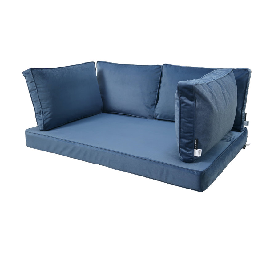 Madison Lounge Outdoor Velvet Blauw kussenset voor in uw loungeset of palletbank | 120cm x 80cm