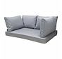 Madison Outdoor Manchester Hellgrau Kissenset für Loungemöbel und Palettenbank | 120cm x 80cm