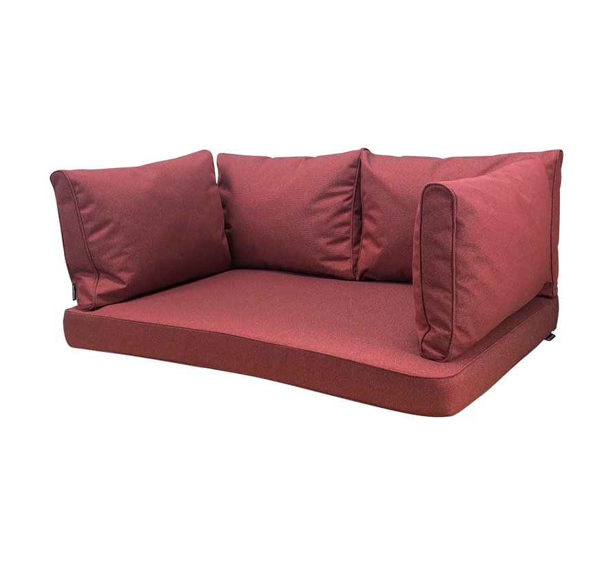 Madison Outdoor Manchester Rot Kissenset für Loungemöbel und Palettenbank | 120cm x 80cm