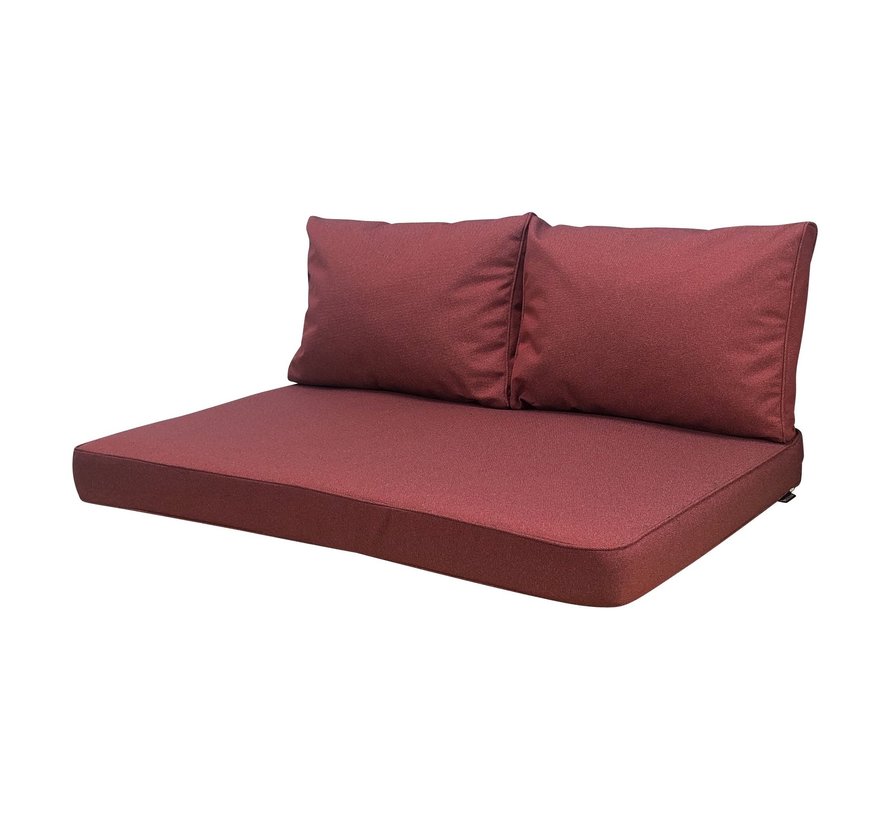 Madison Outdoor Manchester Rot Kissenset für Loungemöbel und Palettenbank | 120cm x 80cm