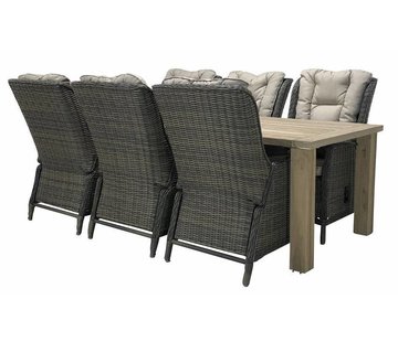 Taste by 4 Seasons Outdoor 7-delige tuinset | Osborn Sand verstelbare tuinstoelen | Louvre tuintafel 240cm