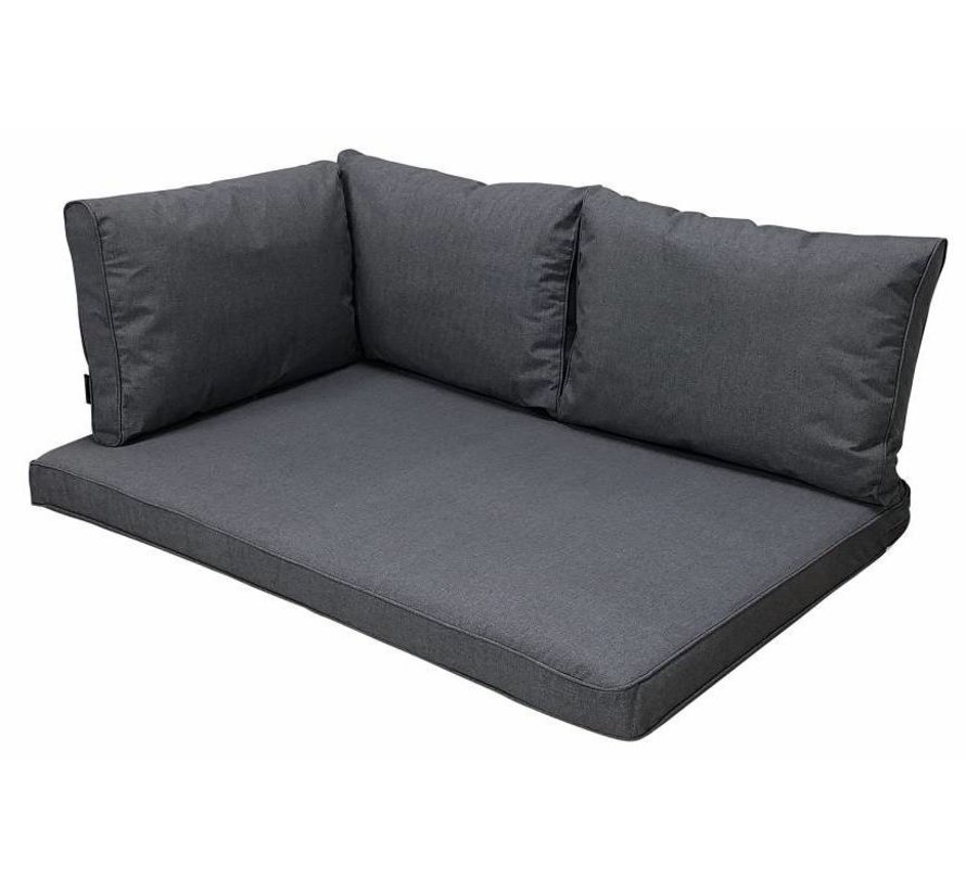 Madison Outdoor Oxford Schwarz Kissenset für Loungemöbel und Gartenset | 120cm x 80cm