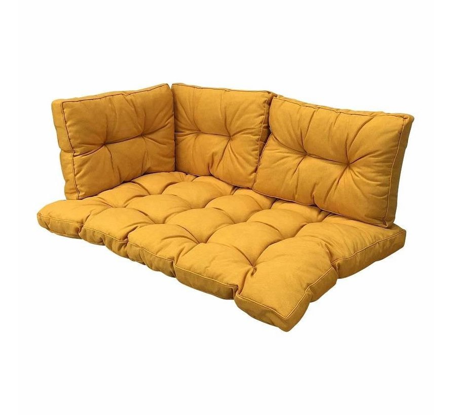 Madison Florance Panama Geel kussenset voor in uw loungeset of palletbank | 120cm x 80cm