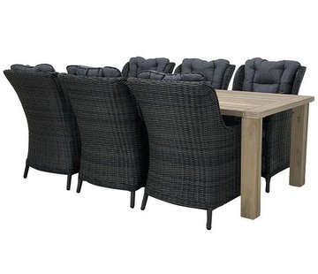 Taste by 4 Seasons Outdoor 7-delige tuinset | Osborn grijs tuinstoelen | Louvre tuintafel 240cm