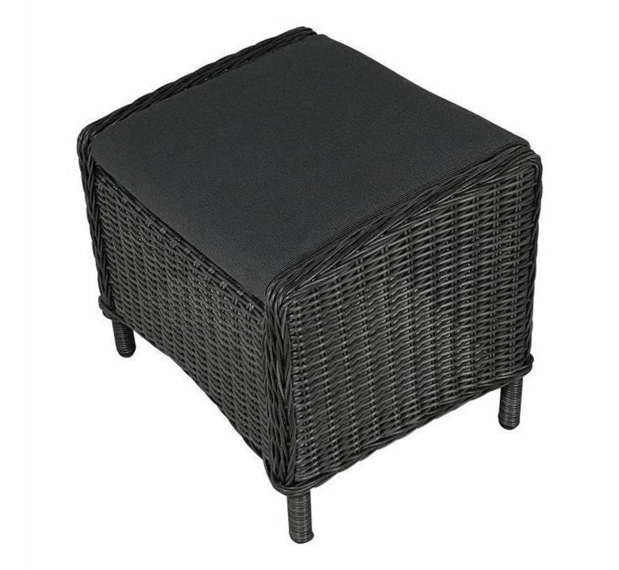 Reint Middel Luxus Hocker aus Wicker inklusive Kissen | Rock Grey