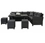 Reint Middel Minnesota Lounge Diningset mit Tisch und Hockers | Antrazit