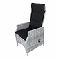 Reint Middel Victoria Deluxe verstelbare wicker tuinstoel | White Faded Grey